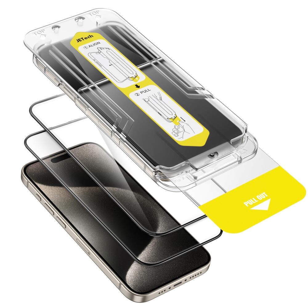 NIB JETech iPhone 15 Pro Max 6.7 Screen Protector Full Coverage 2-Pack